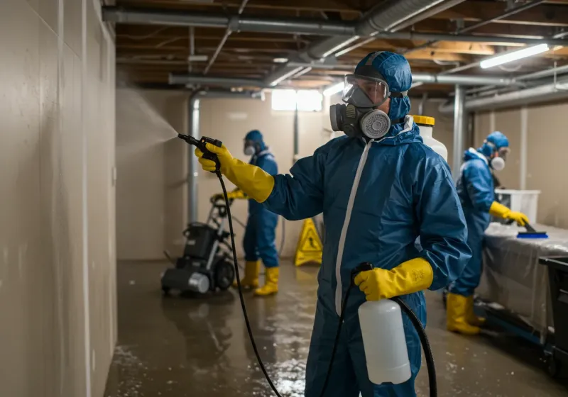 Basement Sanitization and Antimicrobial Treatment process in Spring, TX