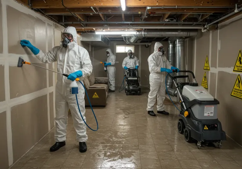Basement Moisture Removal and Structural Drying process in Spring, TX